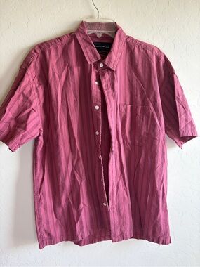 Abercrombie & Fitch Men’s Pink Striped Short-Sleeve Button-Down Shirt